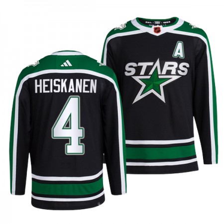 Dallas Stars Dresy Miro Heiskanen 4 Adidas 2022-23 Černá Reverse Retro 2.0 Authentic - Pánské